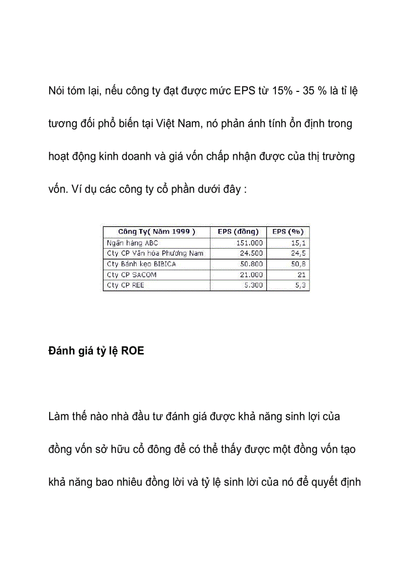 image for page Một số chỉ số đánh giá tiêu chí và cơ hội đầu tư