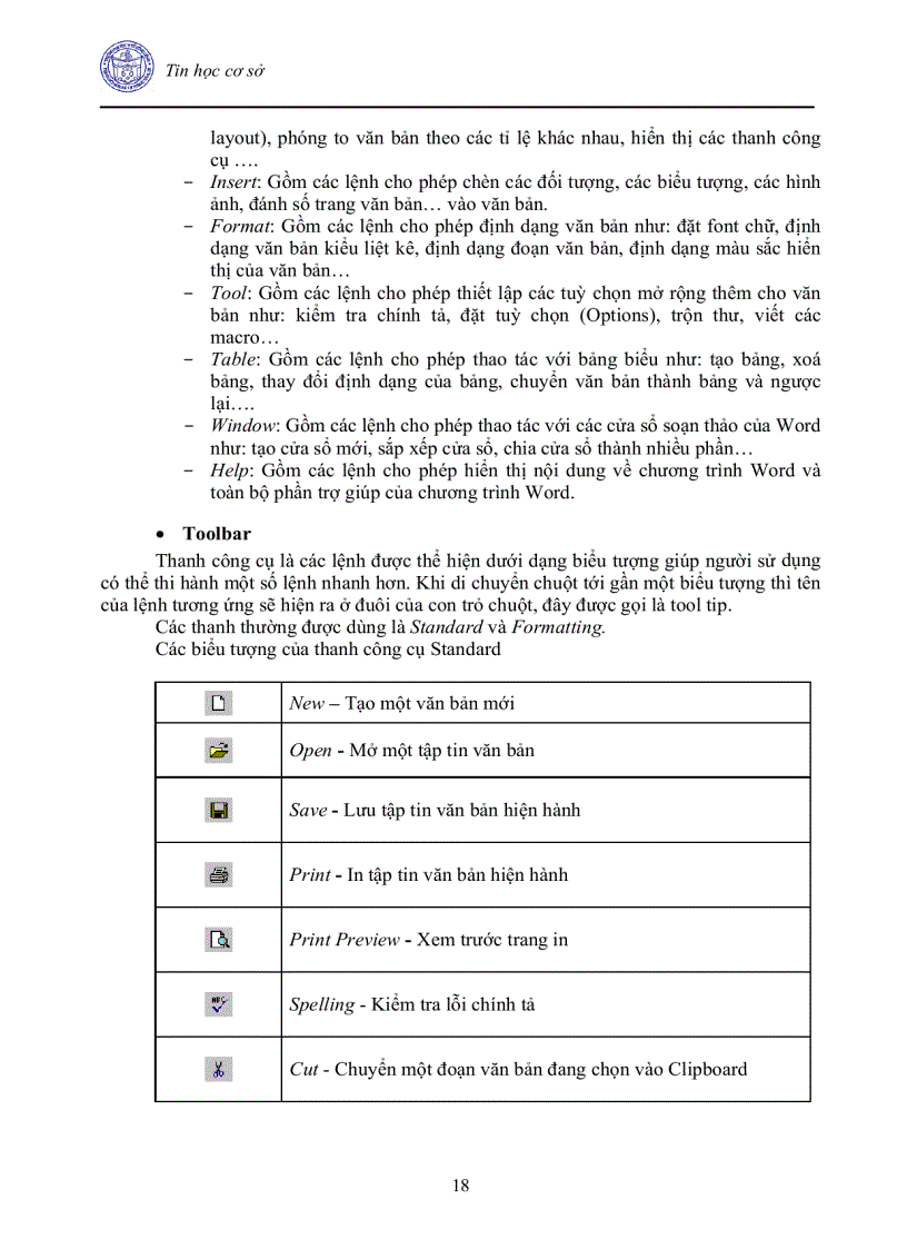 image for page Giáo Trình Tin Học Cơ Sở cho các trường đại học khối Kinh tế Luật Y dược