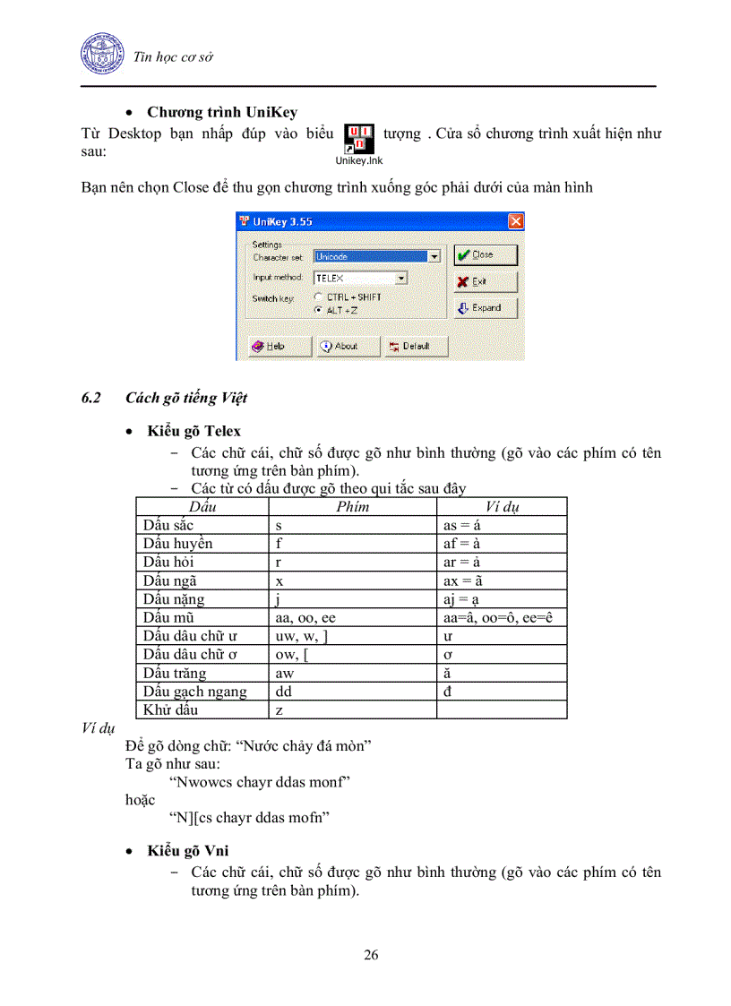 image for page Giáo Trình Tin Học Cơ Sở cho các trường đại học khối Kinh tế Luật Y dược
