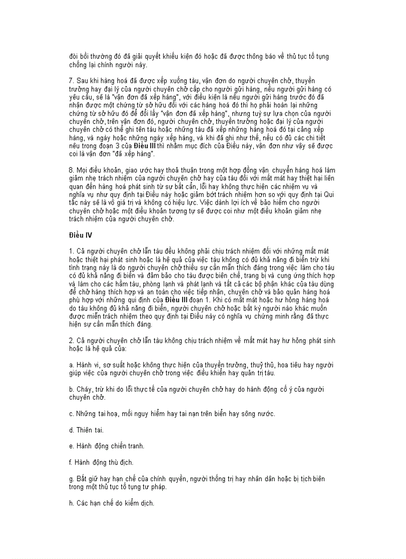 image for page Quy tắc HAGUE VISBY 1968