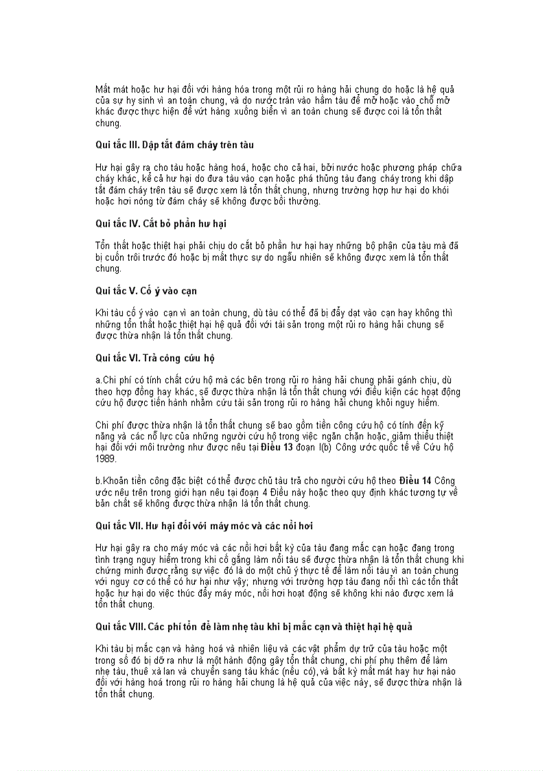 Quy tắc YORK ANTWERP 1994