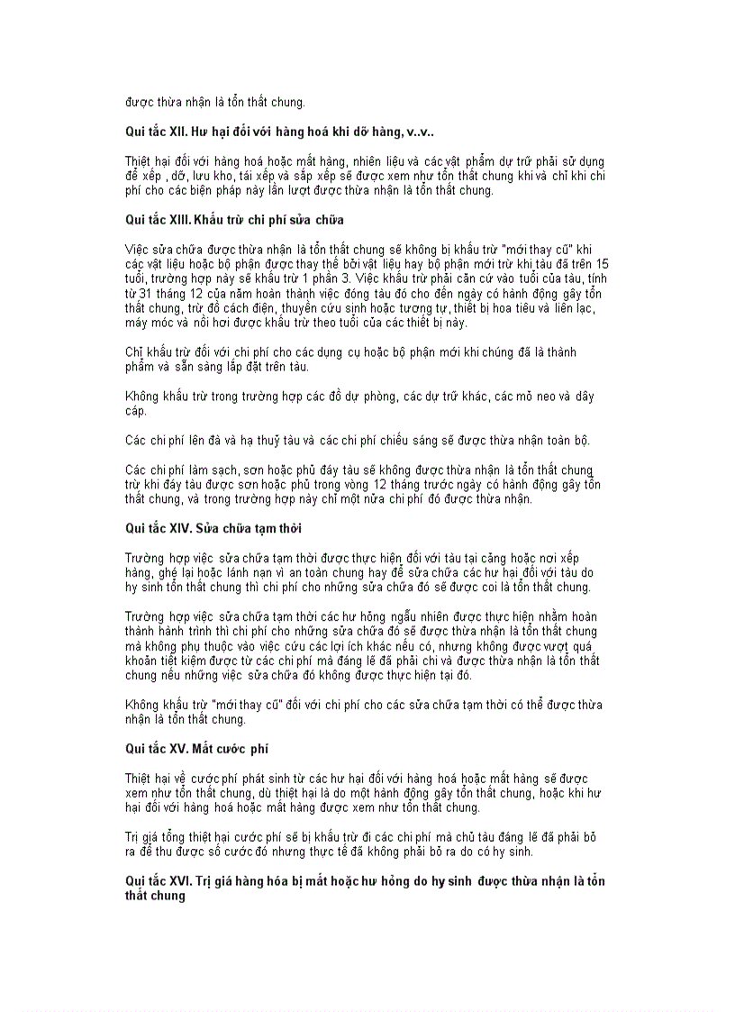 Quy tắc YORK ANTWERP 1994