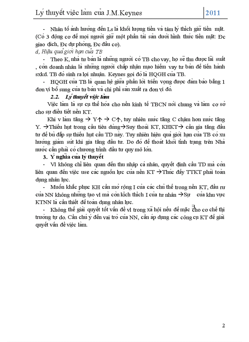 image for page Lý thuyết về việc làm của Keynes