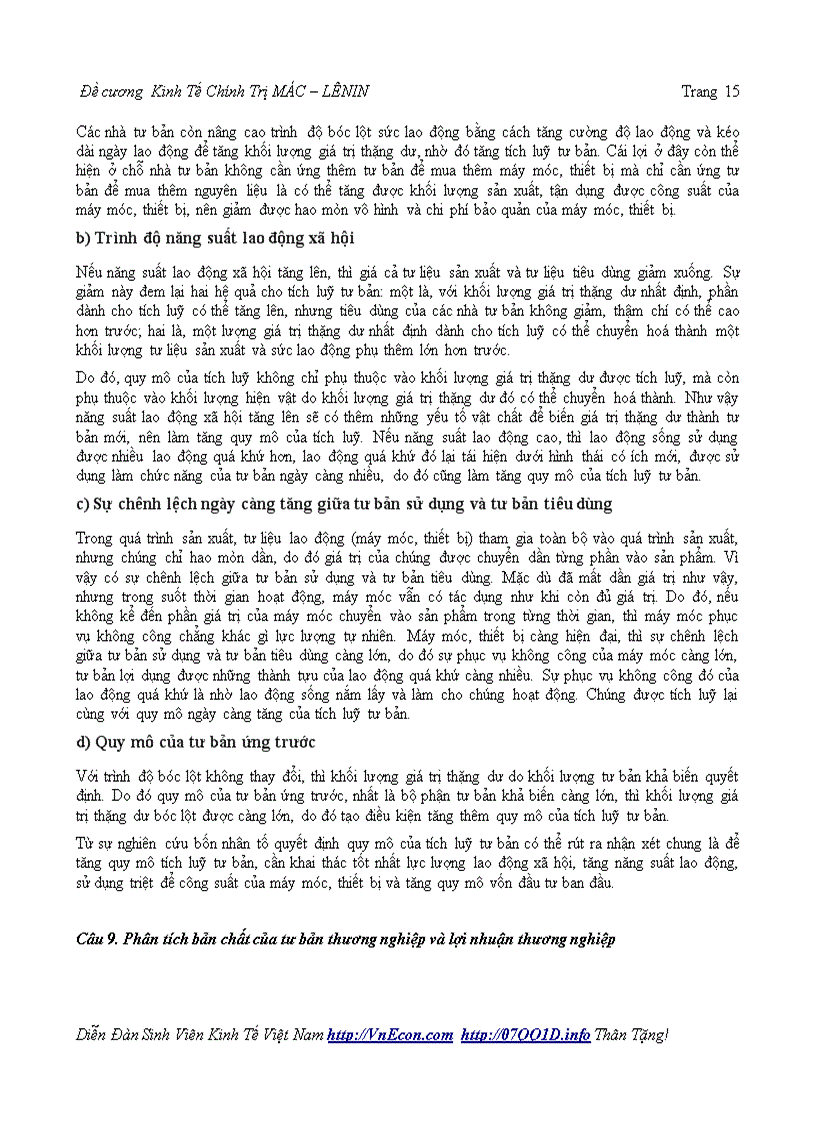 image for page Đề cương Kinh Tế Chính Trị MÁC LÊNIN