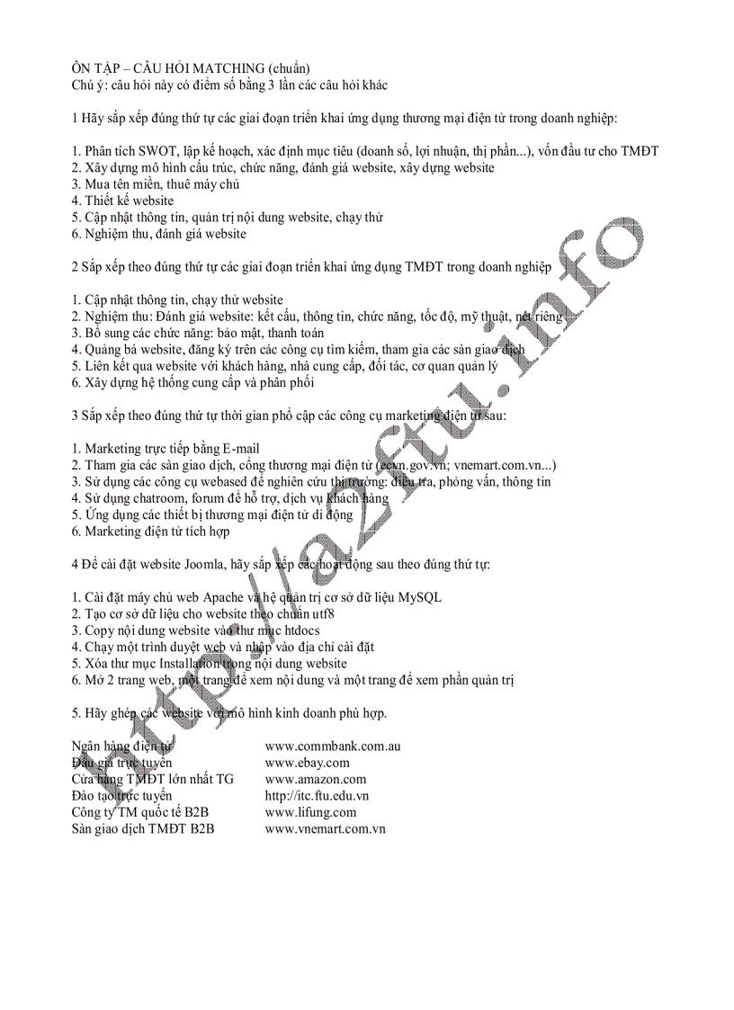 image for page ÔN TẬP CÂU HỎI MATCHING chuẩn