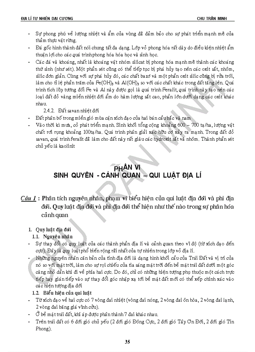 image for page Đề cương câu hỏi địa lí tự nhiên đại cương