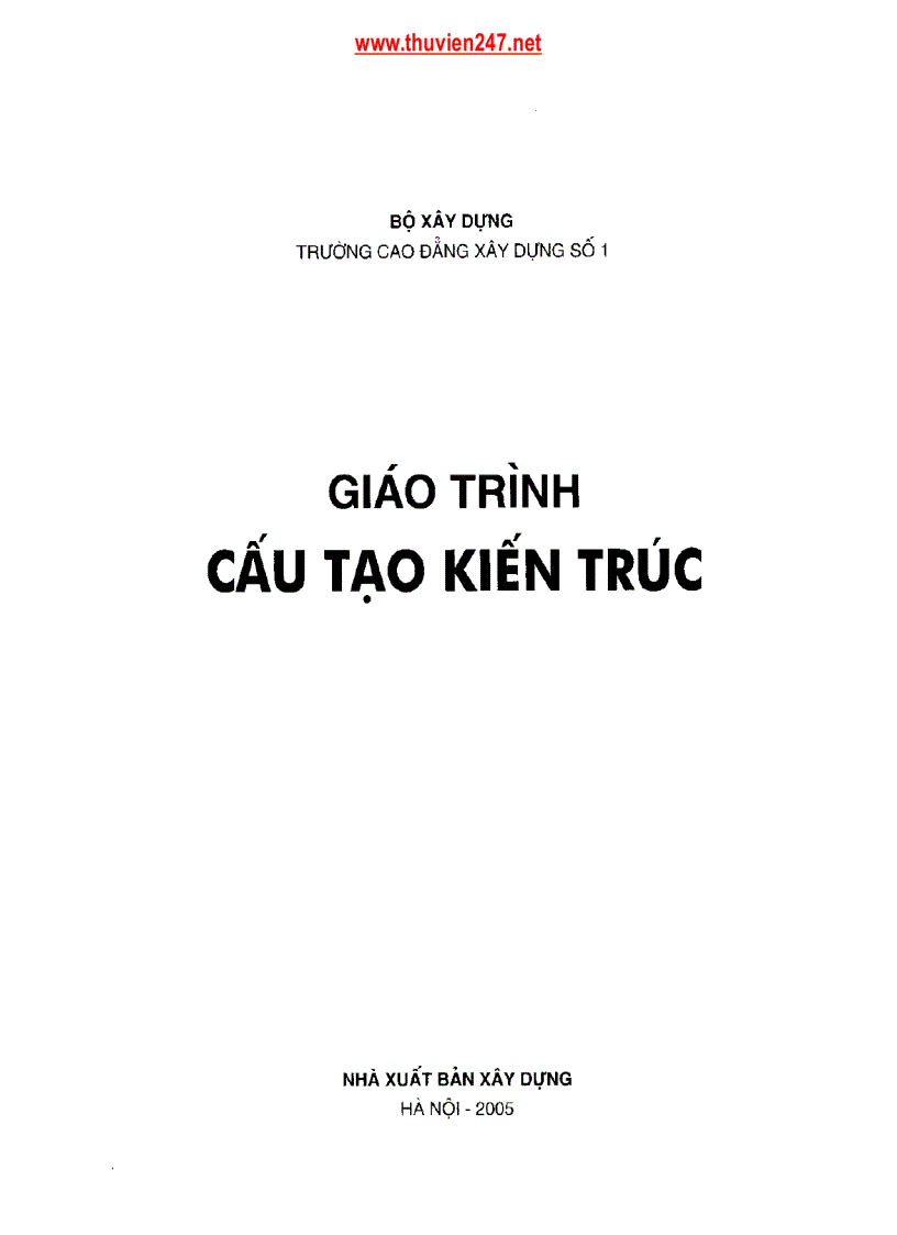 TÀI LIỆU Giáo trình cấu tạo kiến trúc những vấn đề cơ bản