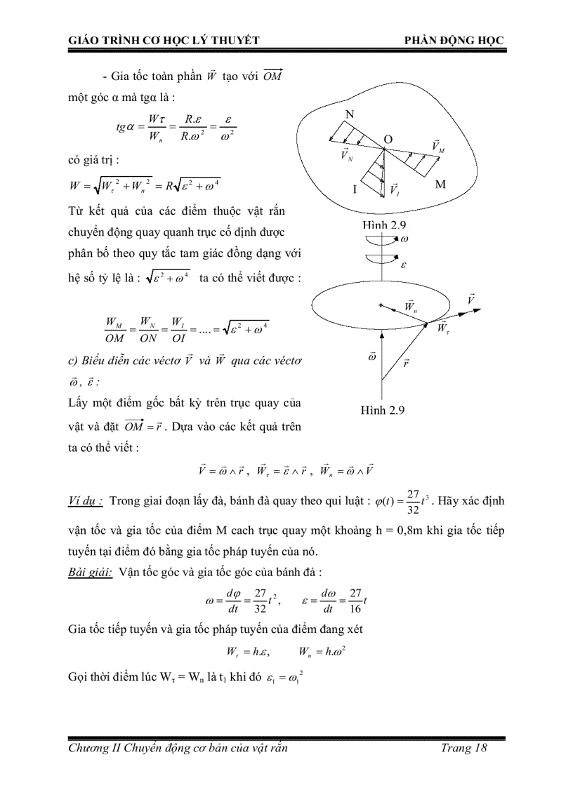 image for page TÀI LIỆU Giáo trình cơ học lý thuyết phần động học những vấn đề cơ bản
