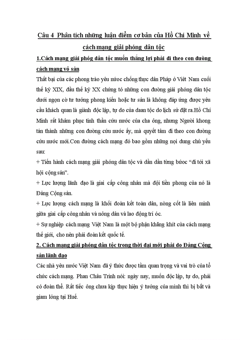 image for page Phân tích những luận điểm cơ bản của Hồ Chí Minh về cách mạng giải phóng dân tộc