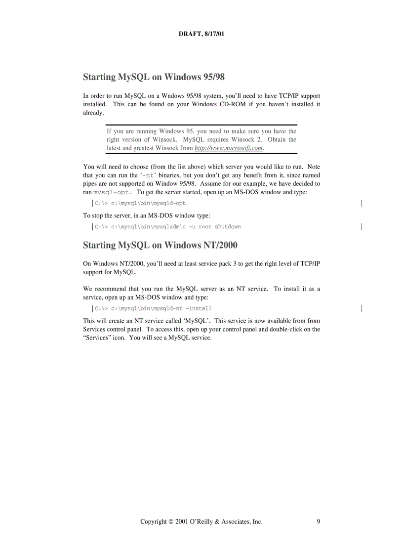 image for page Installation MySQL