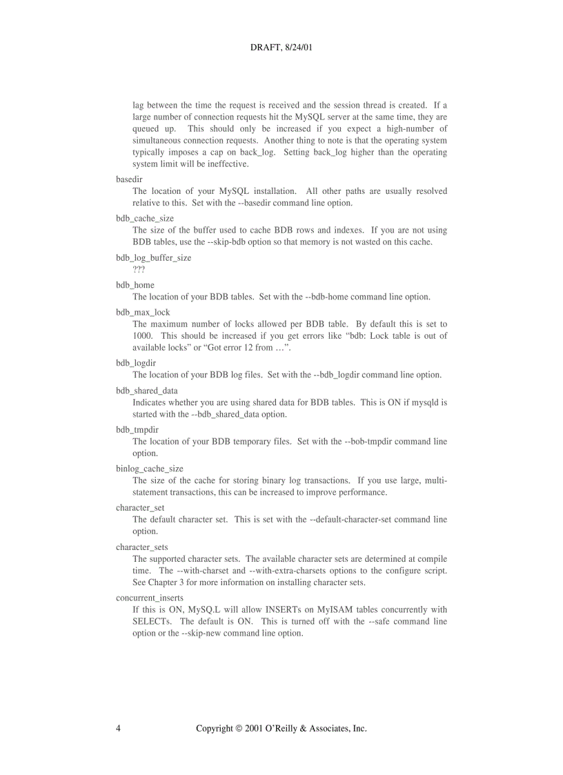 image for page MySQL System Variables
