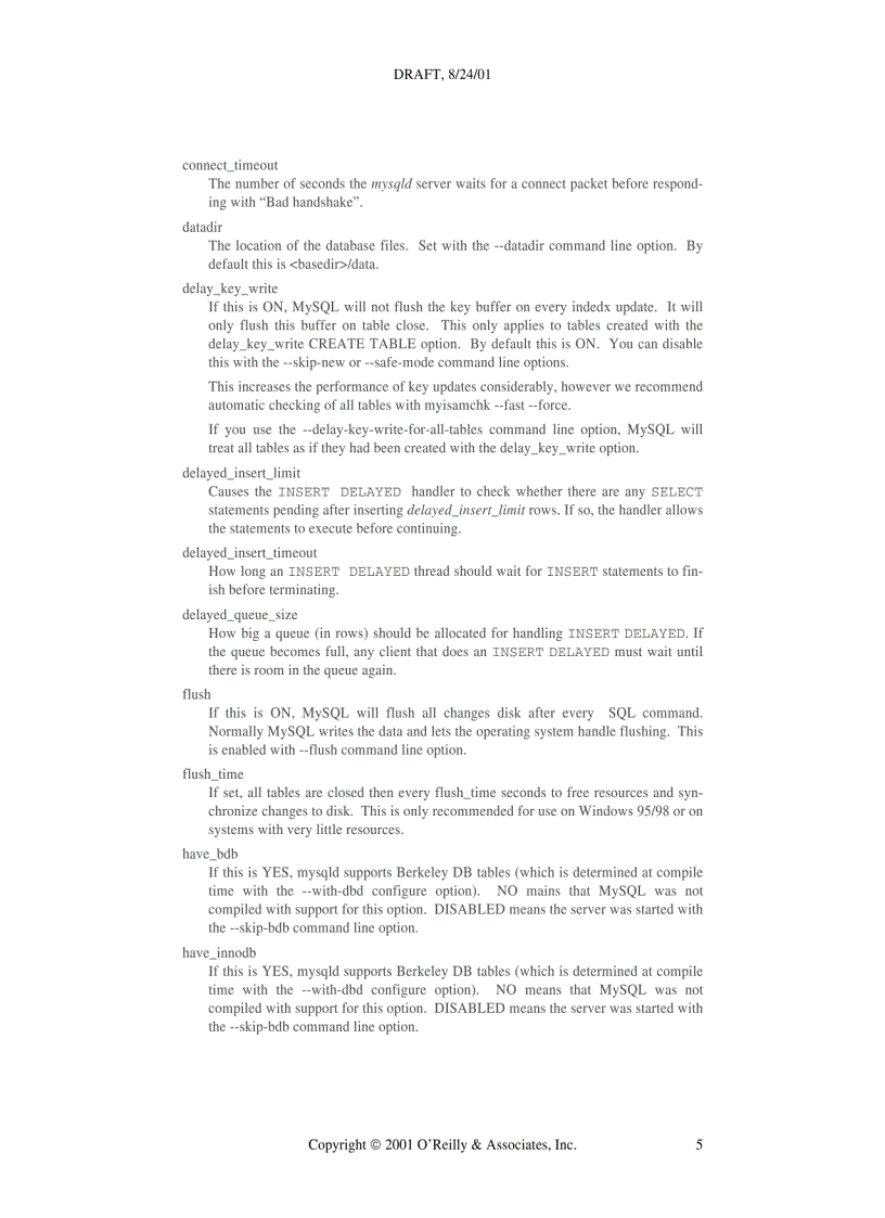 image for page MySQL System Variables