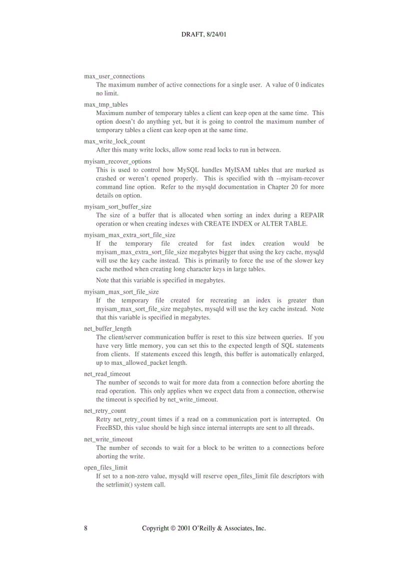 image for page MySQL System Variables