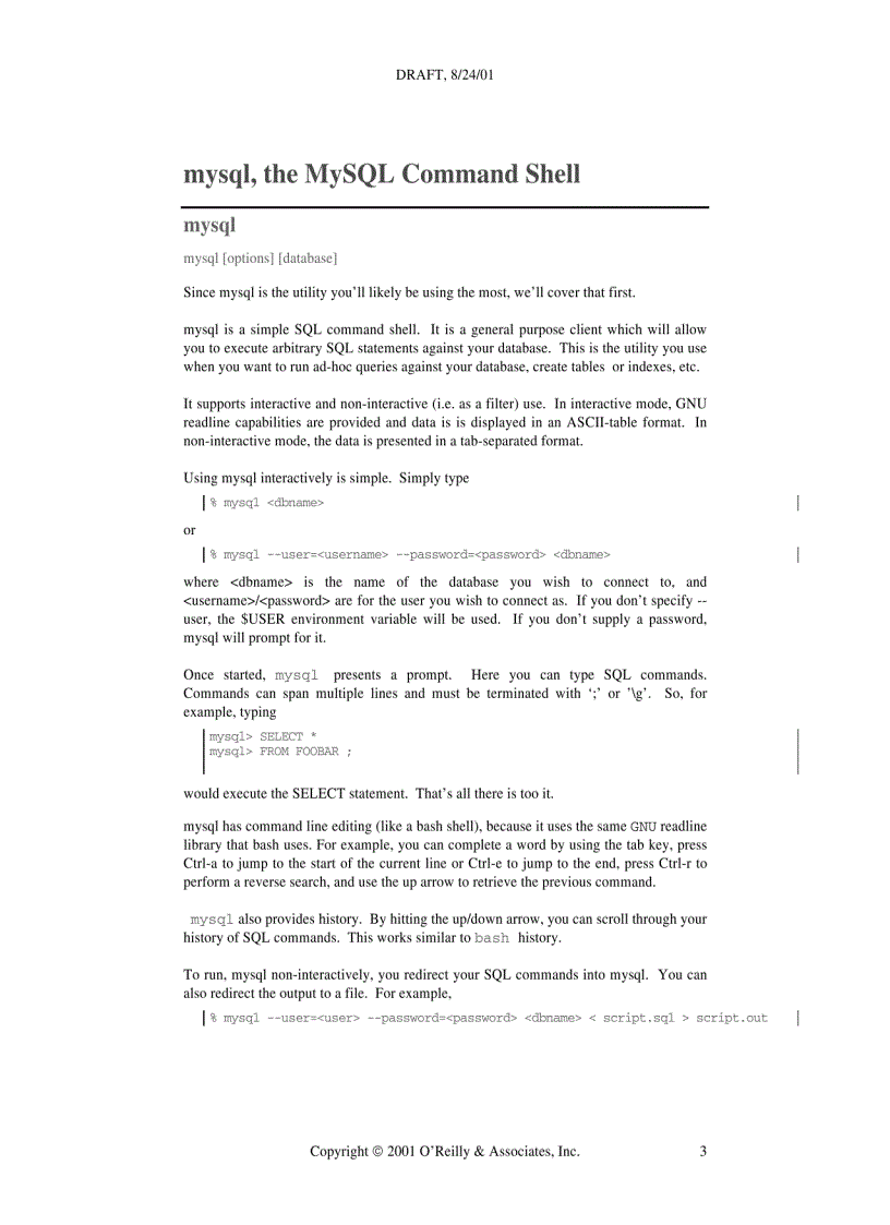 image for page MySQL and Programs and Utilities