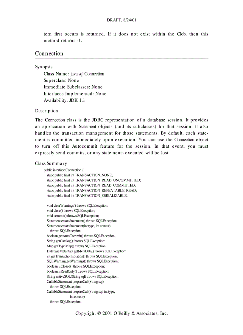 image for page The JDBC API
