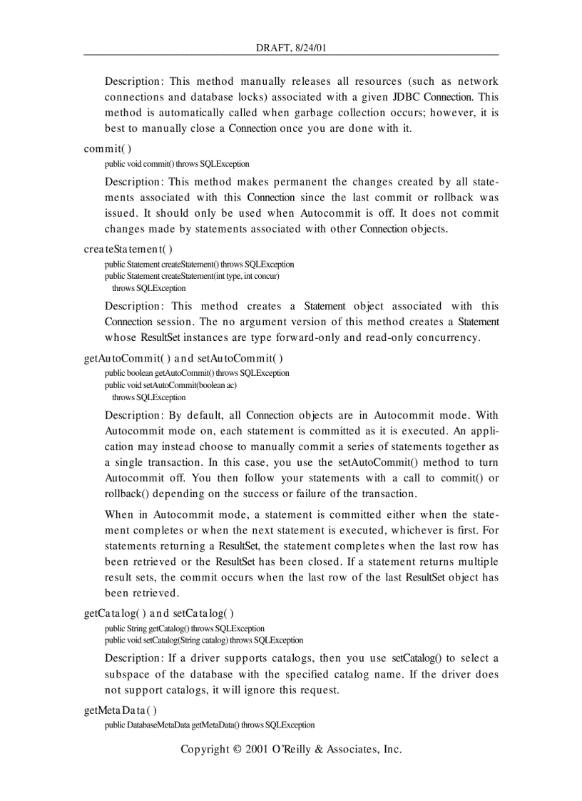 image for page The JDBC API