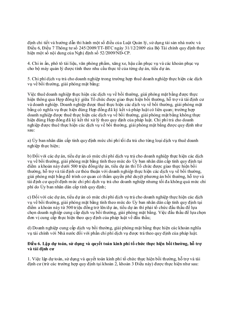image for page Thông tư 57 2010 TT BTC quy định việc lập dự toán sử dụng và quyết toán kinh phí tổ chức thực hiện bồi thường hỗ trợ và tái định cư khi Nhà nước thu hồi đất do Bộ Tài chính ban hành