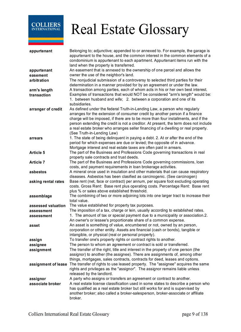image for page Real Estate Glossary