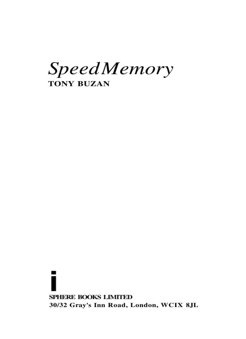 TonyBuzan Speed Memory