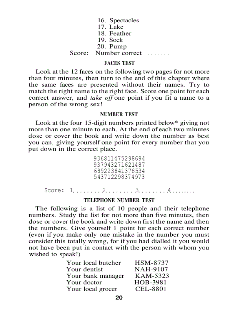 image for page TonyBuzan Speed Memory