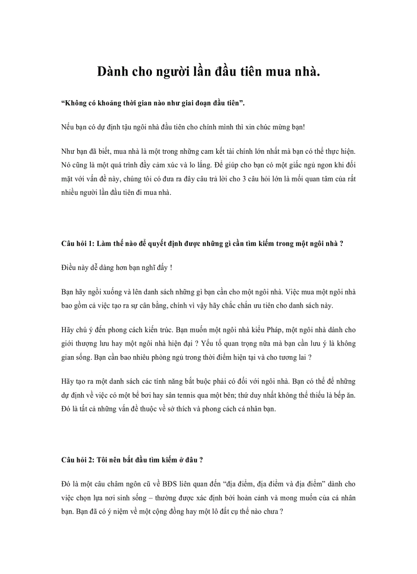 image for page Dành cho người lần đầu tiên mua nhà
