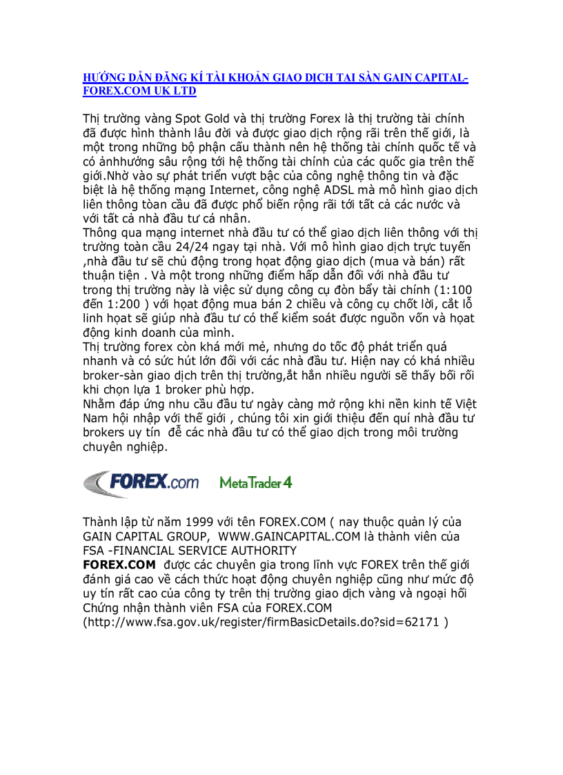 image for page Hướng dẫn đăng kí tài khoản giao dịch tại sàn gain capitalforex com uk ltd