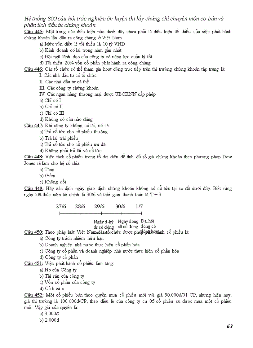 image for page Hệ thống 800 câu hỏi trắc nghiệm ôn luyện thi lấy chứng chỉ chuyên môn cơ bản và phân tích đầu tư chứng khoán