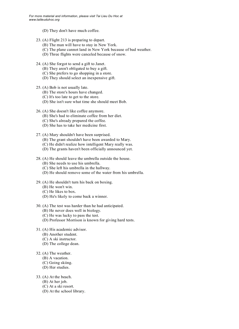 image for page Đề thi Toefl tháng 10 2005