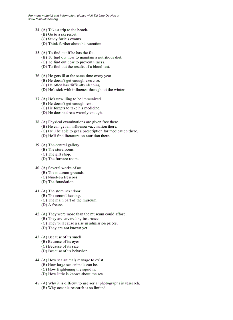 image for page Đề thi Toefl tháng 10 2005