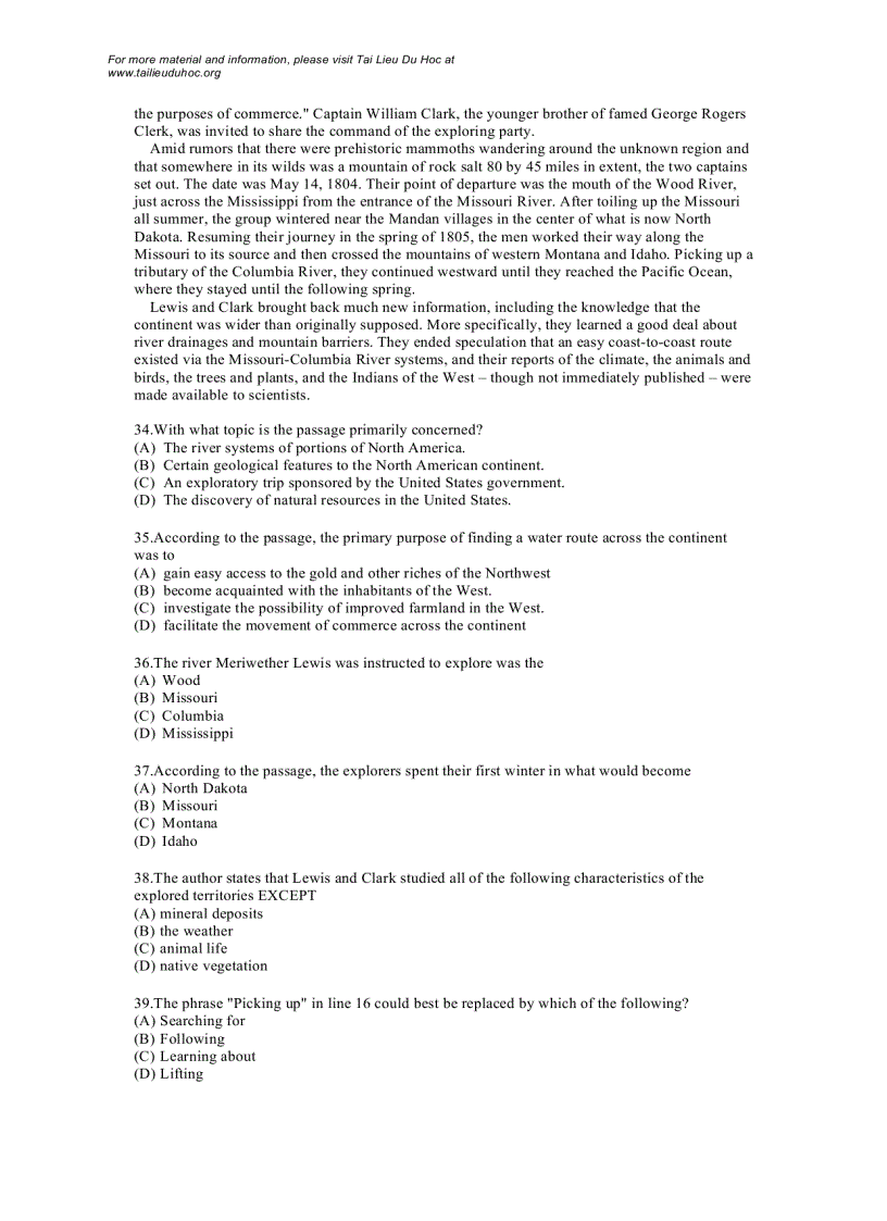 image for page Đề thi Toefl tháng 10 2005