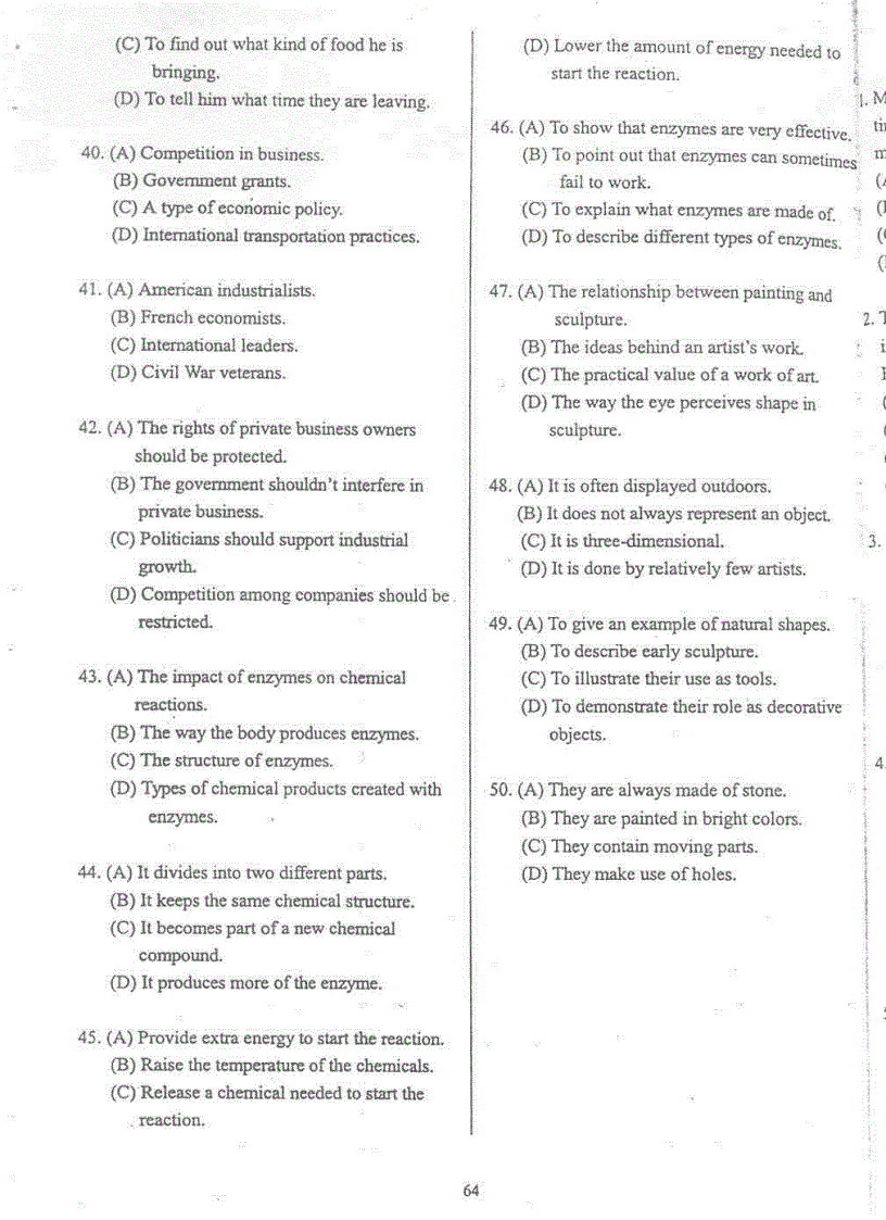image for page Đề thi Toefl tháng 10 2001