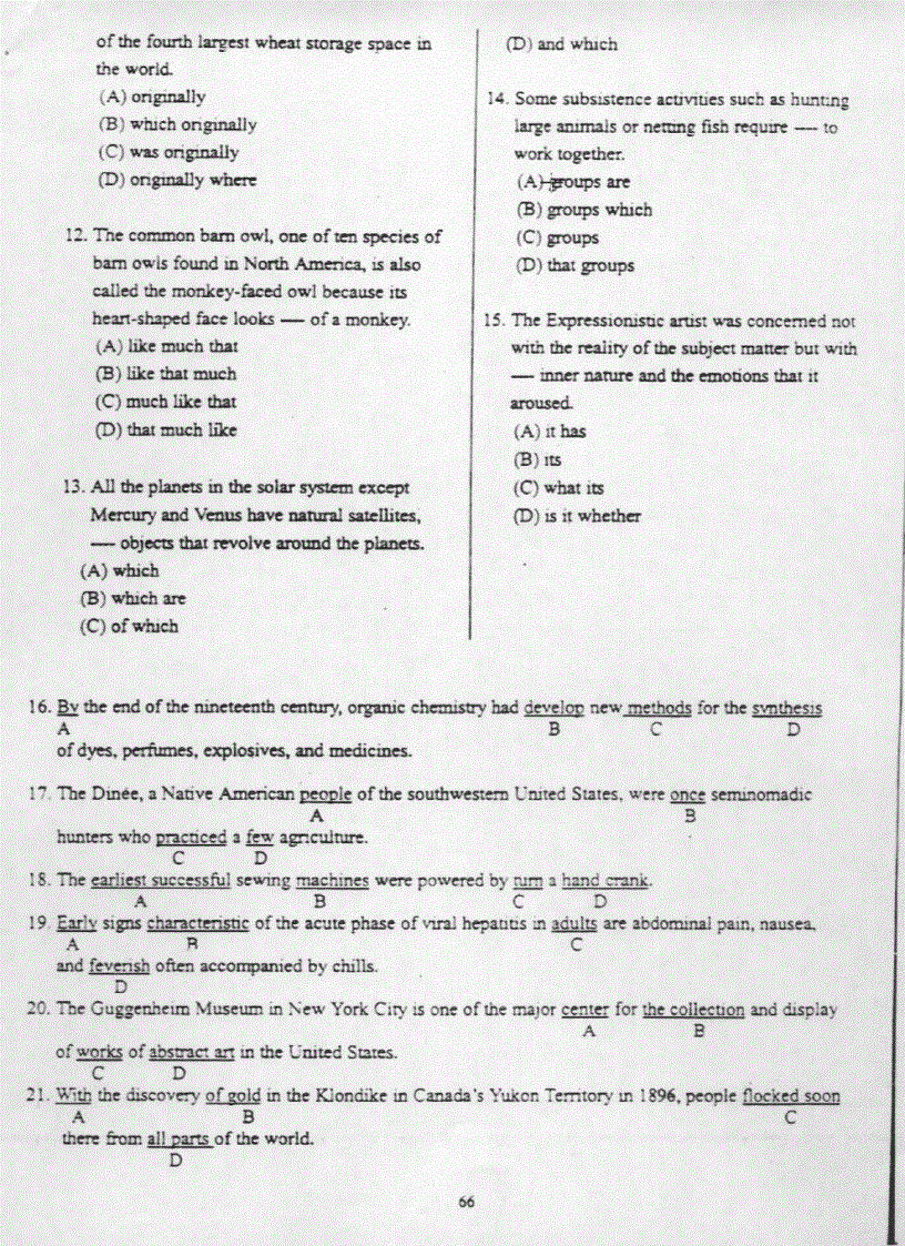 image for page Đề thi Toefl tháng 10 2001