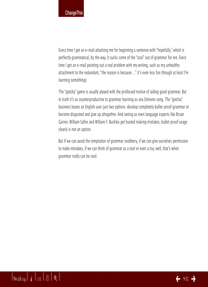 image for page Beyond Snobbery Grammar Need not be Cruel to be Cool