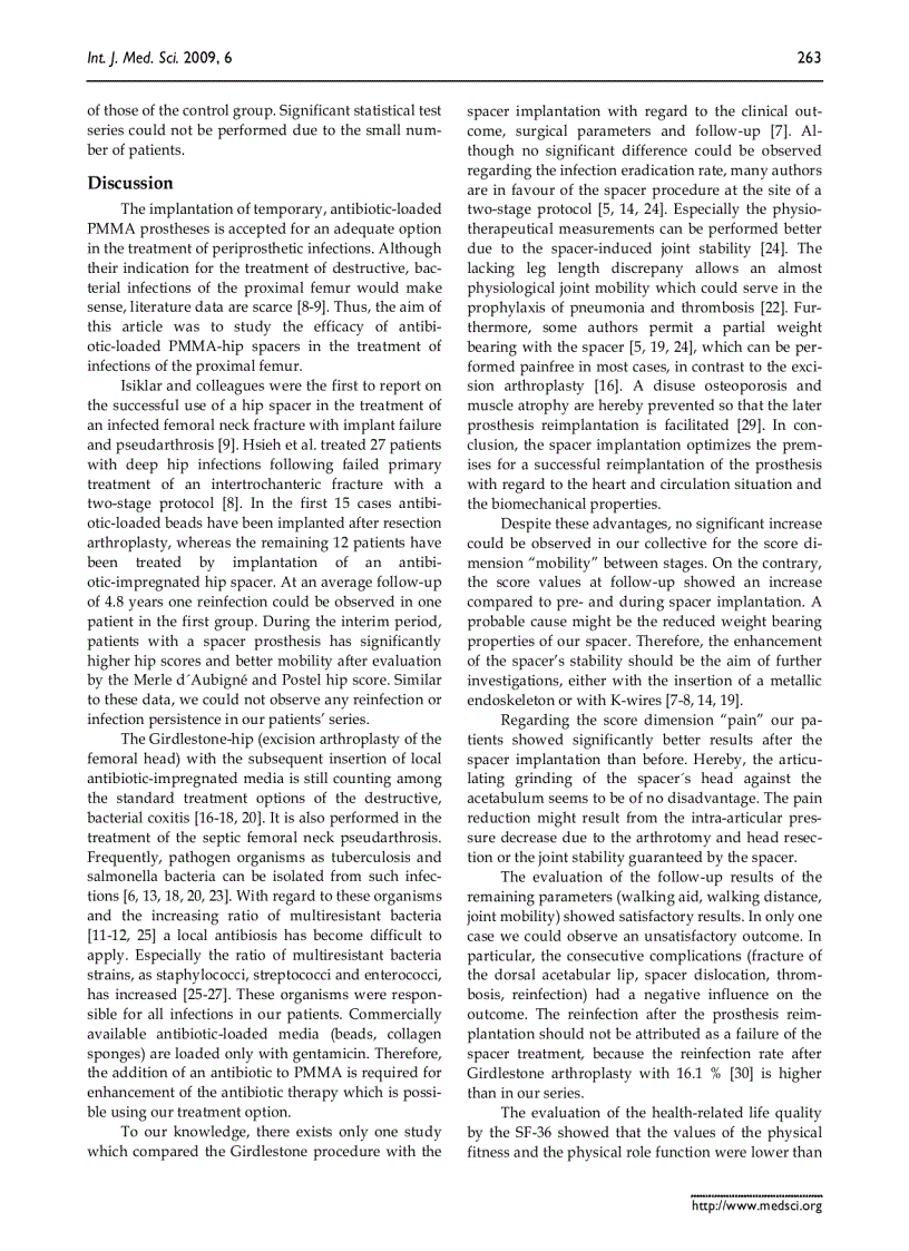 image for page Báo cáo y học Treatment of proximal femur infections with antibiotic loaded cement spacers