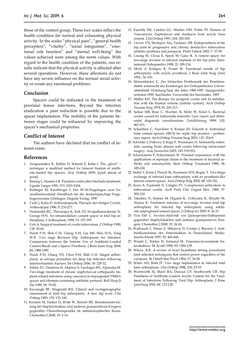 image for page Báo cáo y học Treatment of proximal femur infections with antibiotic loaded cement spacers