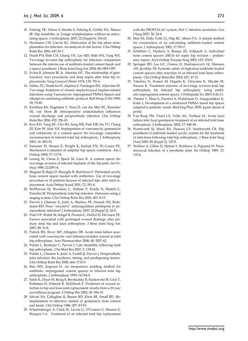 image for page Báo cáo y học Complications after spacer implantation in the treatment of hip joint infections