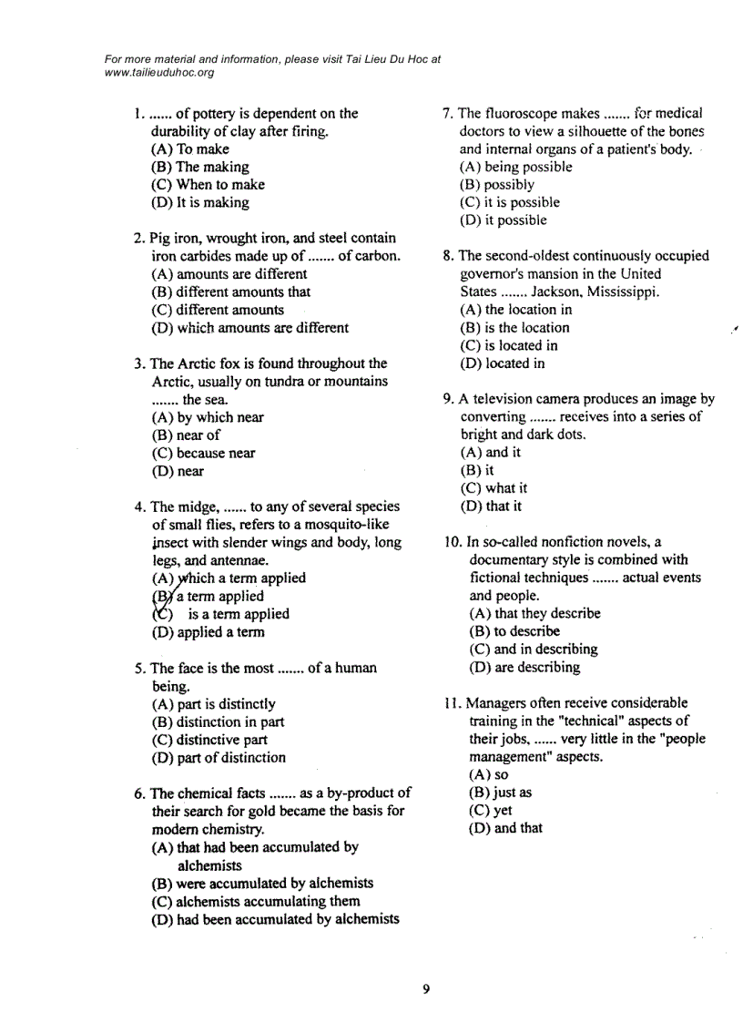image for page Đề thi Toefl tháng 5 2002