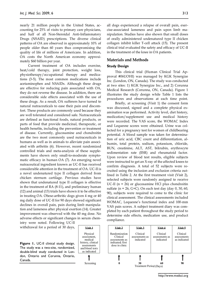 Báo cáo y học Safety and efficacy of undenatured type II collagen in the treatment of osteoarthritis of the knee a clinical trial