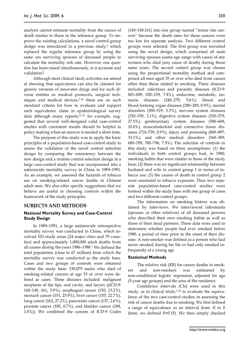 image for page Báo cáo y học Comparative study of control selection in a national population based case control study Estimating risk of smoking on cancer deaths in Chinese men