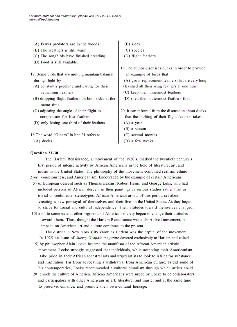image for page Đề thi TOEFL tháng 5 2001
