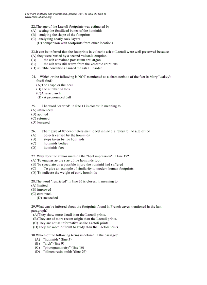 image for page Đề thi Toefl tháng 1 1998