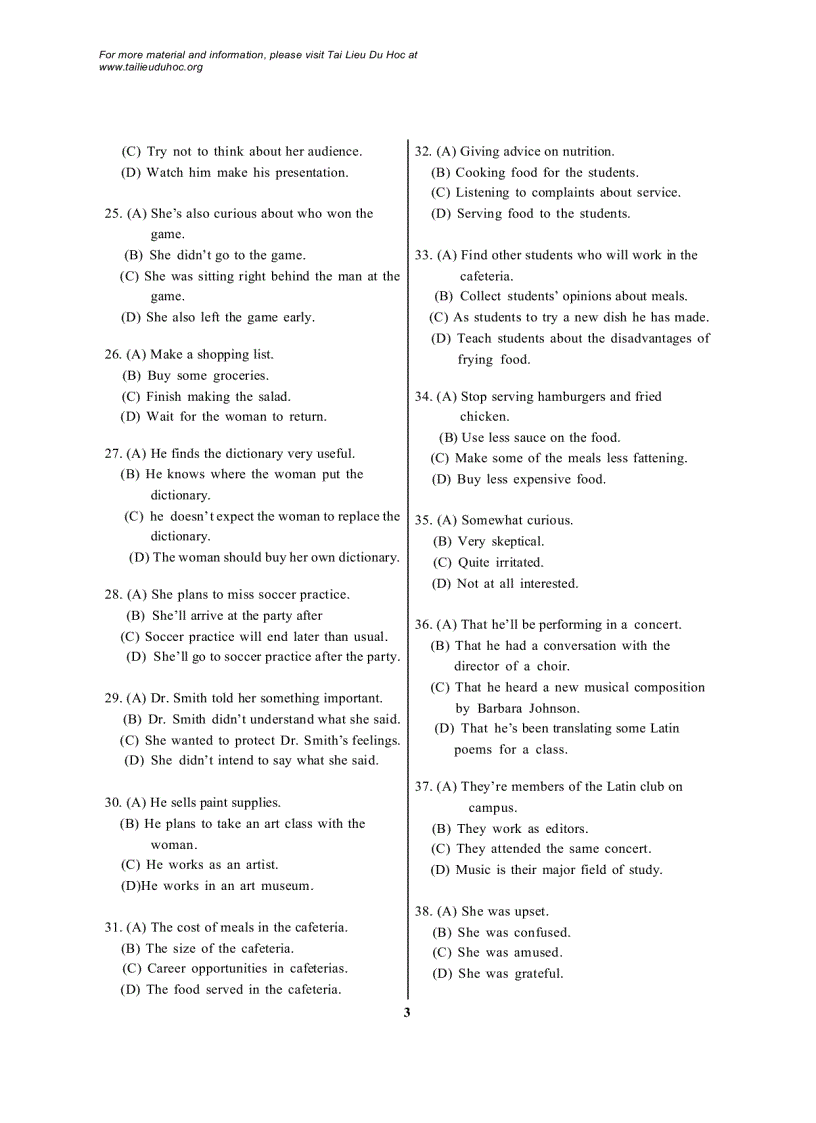 image for page Đề thi Toefl tháng 1 2001