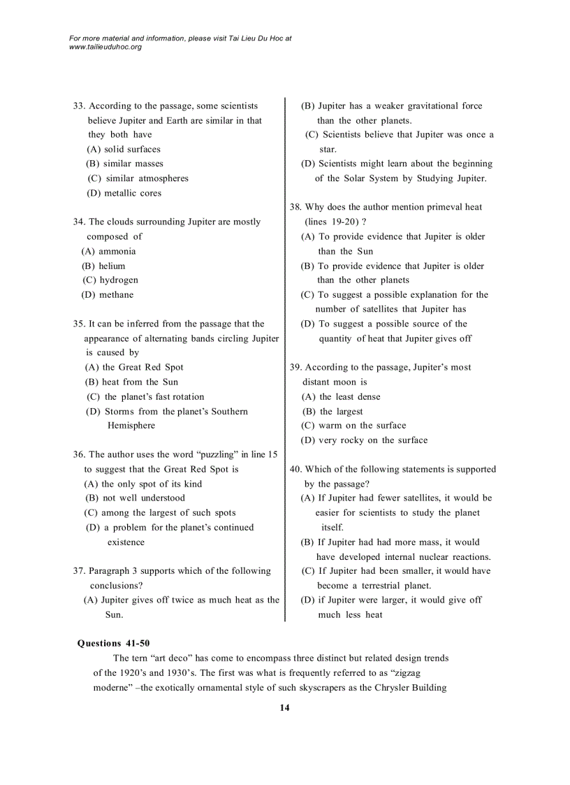 image for page Đề thi Toefl tháng 1 2001