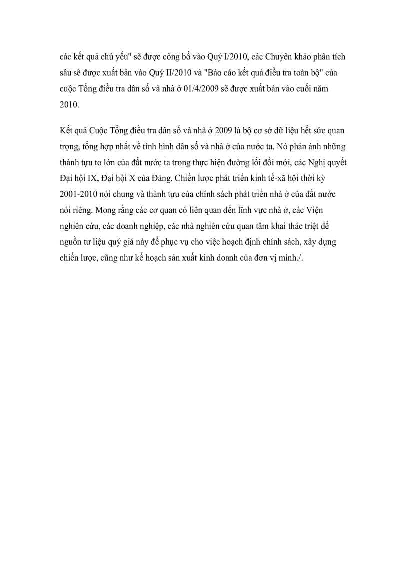 image for page Kết quả tổng điều tra dân số và nhà ở 2009