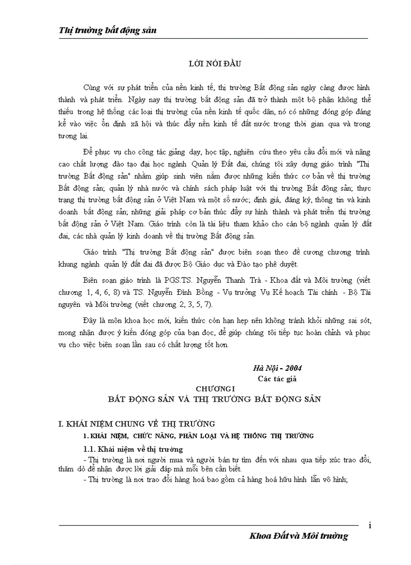image for page Bất động sản và thị trường bất động sản