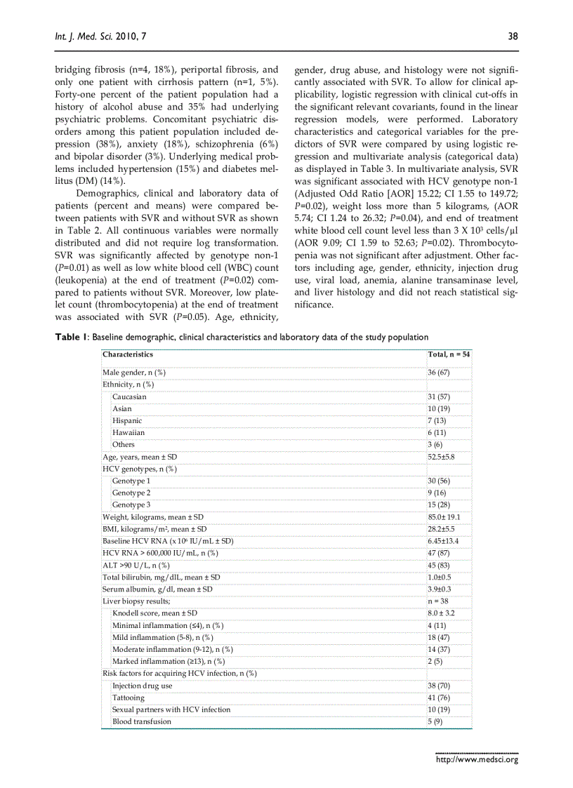 image for page Báo cáo y học Weight loss leukopenia and thrombocytopenia associated with sustained virologic response to Hepatitis C treatmen