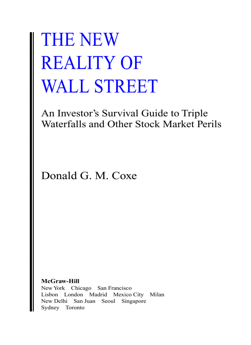 McGraw Hill The New Reality Of Wall Street