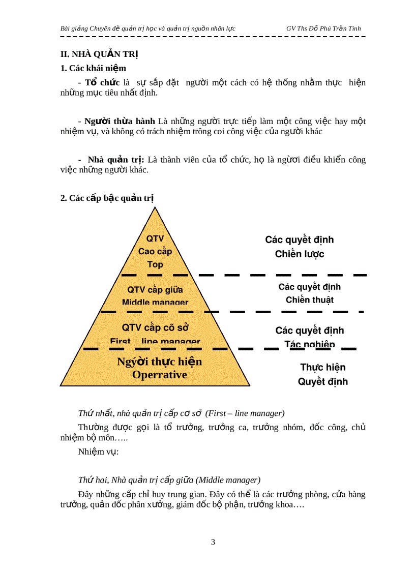 image for page Bài giảng Chuyên đề quản trị học và quản trị nguồn nhân lực