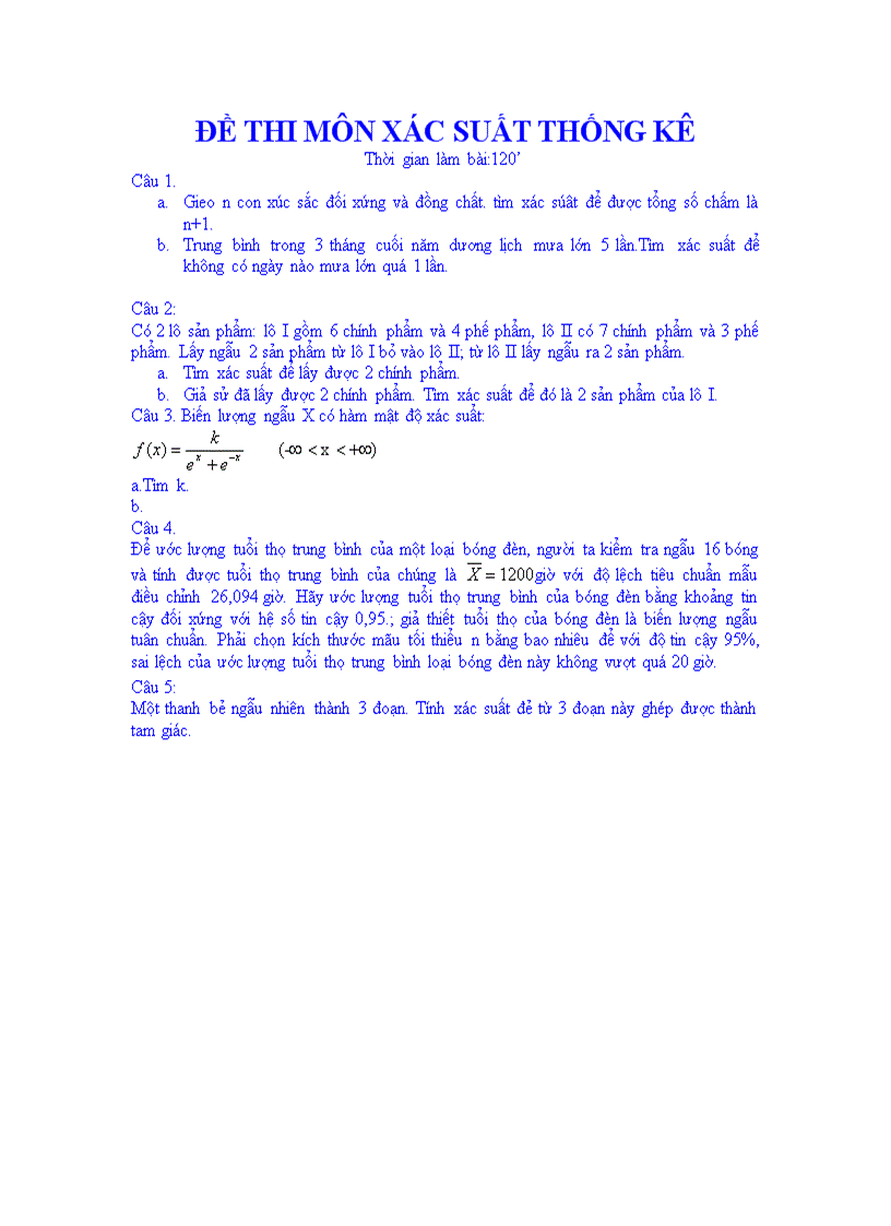 image for page Đề thi môn xác suất thống kê 04