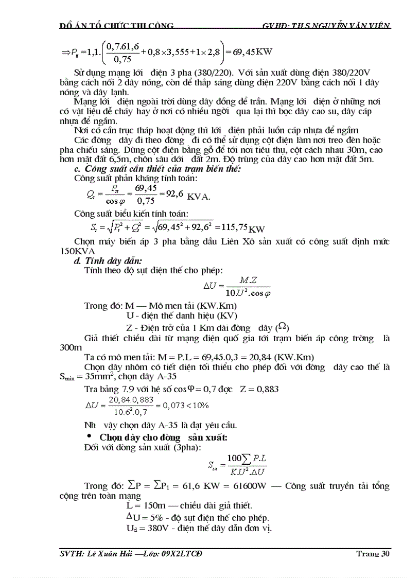 image for page Đồ án Tổ chức thi công